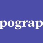 The word "Typography" in white serif font on a purple background