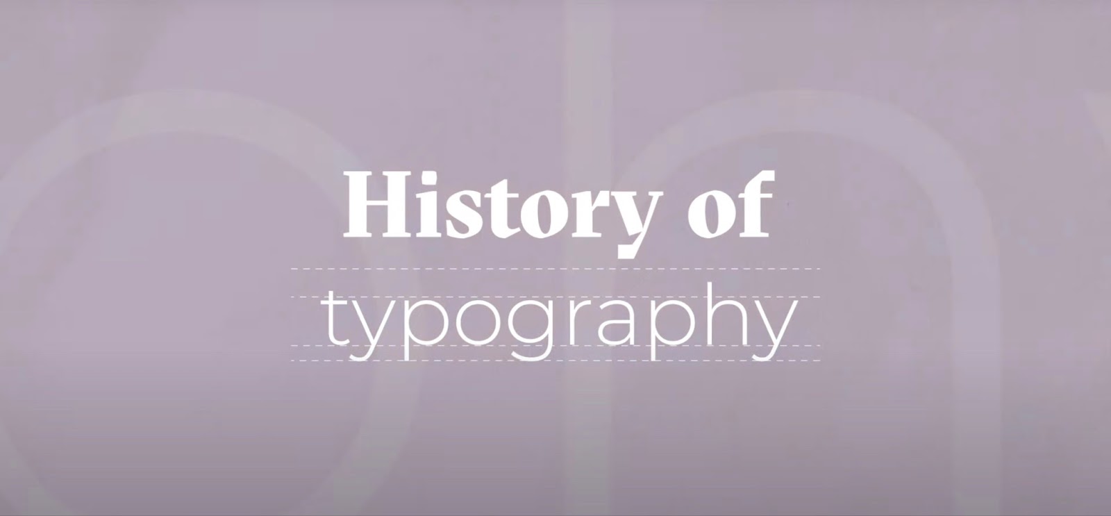 The inscription "History of typography" on a pink background