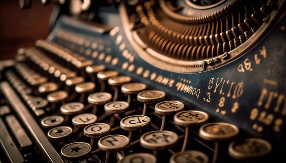 an old typewriter with metal typebars