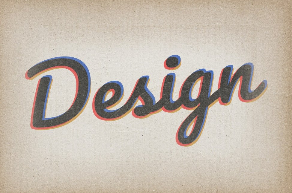 design typography represented in a vintage font