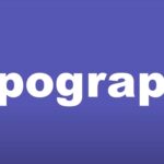The word topography on a purple background