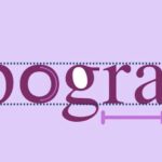 Word "Typography" with each letter decorated with various graphic elements on a purple background