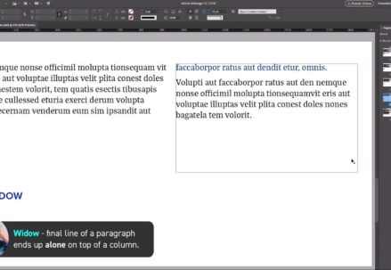 Definition and example of widow in typography