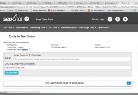 Process of using code to text ratio