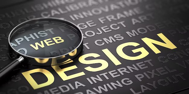 Magnifying glass on the inscription web design