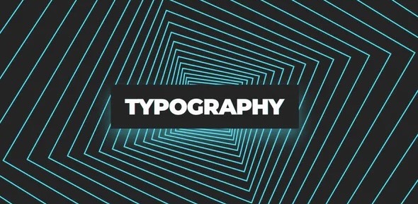Word typography on tunnel background